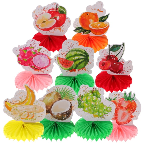 ELAYARD 9pcs Fruit Honeycomb Centerpieces Paper Hawaiian Theme for Home Owners