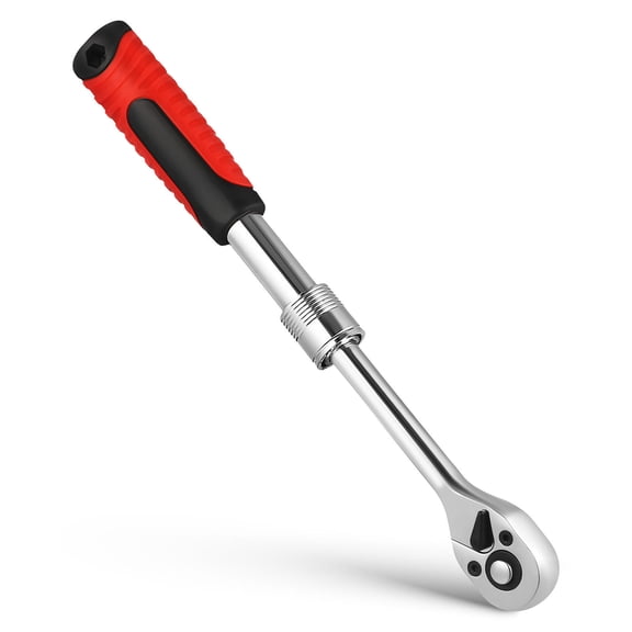 ELAYARD Adjustable Length Ratchet Handle with Heavy Duty Steel Build and Smooth Wrench Action