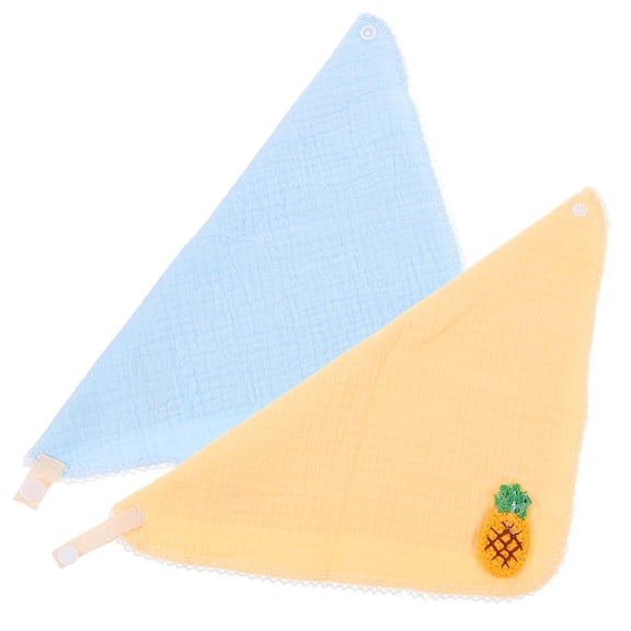 ELAYARD 2Pcs Baby Drooling Bib Crepe Triangular Feeding Protective Clothing Mealtime