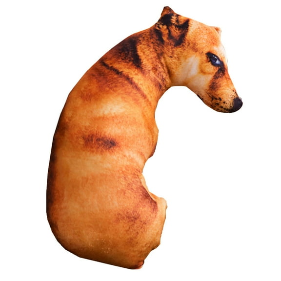 ELAYARD Plush 3D Dog Shaped Throw Pillow Brown PP Cotton Stuffed Sofa Cushion for Home Decor