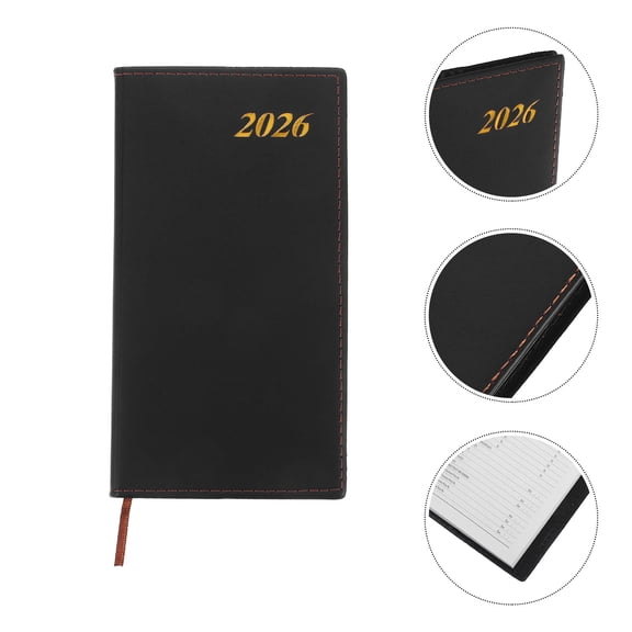 ELAYARD Portable A6 Weekly Planner Black PVC with Ample Writing Space