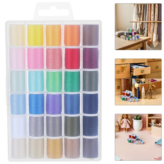 ELAYARD All Purpose Polyester Thread Set, Smooth Stitching, Travel-Friendly Storage Box