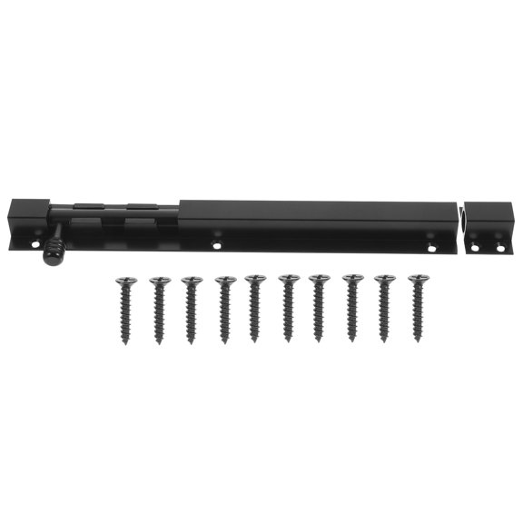 ELAYARD Black Aluminum Alloy Sliding Door Latch Bolt, Thick -Resistant Lock Bolt for Home Security