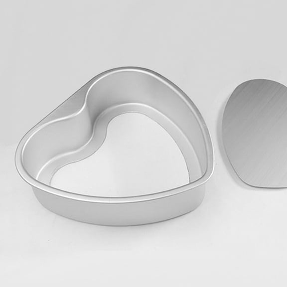 ELAYARD Aluminum Heart Shaped Cake Pan for Baking with Non-Stick Coating Silver 1Pcs