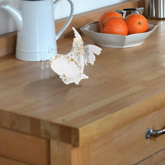 ELAYARD Angel Jewelry Holder Resin Tray White Decorative Fairy Sculpture Storage Plate