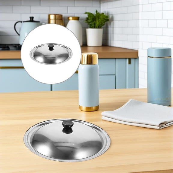 ELAYARD Anti-splash Cooking Pot Lid Stainless Steel Round For Home Cooks 1Pack