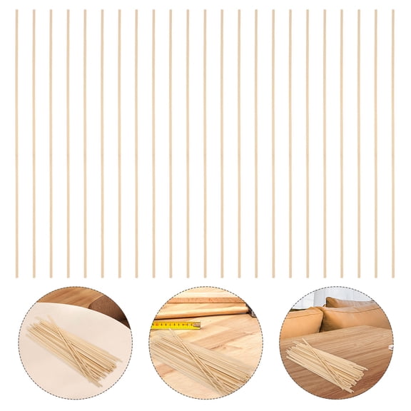 ELAYARD 50Pcs Dowel Rods for DIY Crafting Natural Beige for Architectural Models
