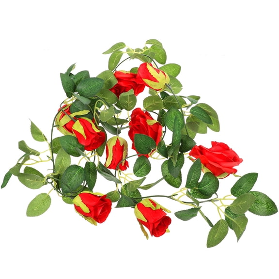 ELAYARD Decorative Red Simulation Rose Pendant Artificial Flower Vine for Valentine Wedding Arch and Home Decor