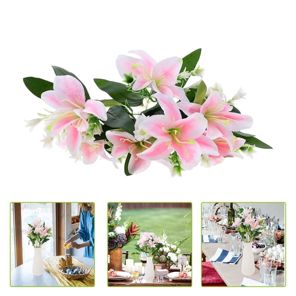 ELAYARD Artificial Lily Flower Decoration Green Plastic Plant for Wedding and Party