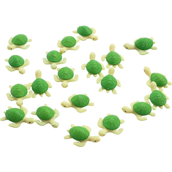 ELAYARD Lifelike Turtle Crafts Resin Aquarium Ornament for Fish Tank 20Pcs