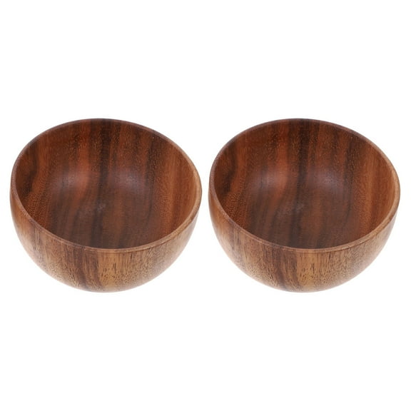 ELAYARD 2Pcs Multi-Use Assorted Color Wood Bowls for Kitchen Serving Rice Noodles