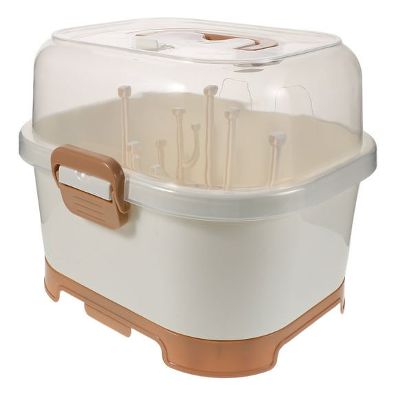 ELAYARD Baby Bottle Storage Box Organizer Portable Compact for Home Drying Rack 9.5 x 6.5 x 4.5 Inches