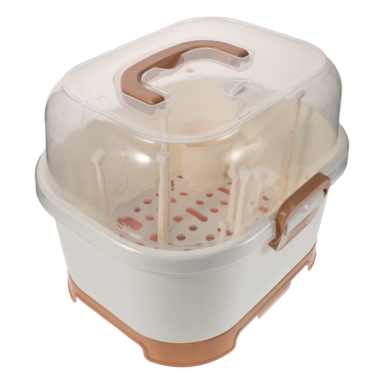 ELAYARD Portable Baby Bottle Storage Organizer Box Compact Drying Rack for Home, 9.5 x 6.5 x 4.5 Inches, Easy to Clean and Store