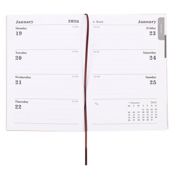 ELAYARD 2026 Weekly Planner Notebook for Students, Black Cover, Cute and Practical Organizer, 1 Piece