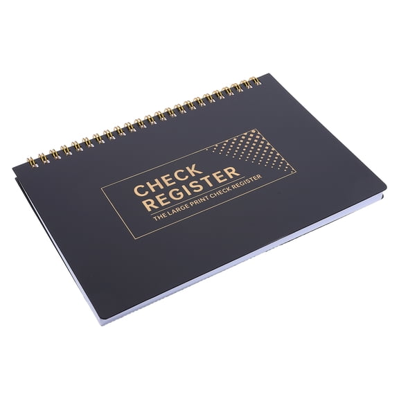 ELAYARD Bank Deposit Record Book Black for Personal Check Register with 60 Pages for Transactions