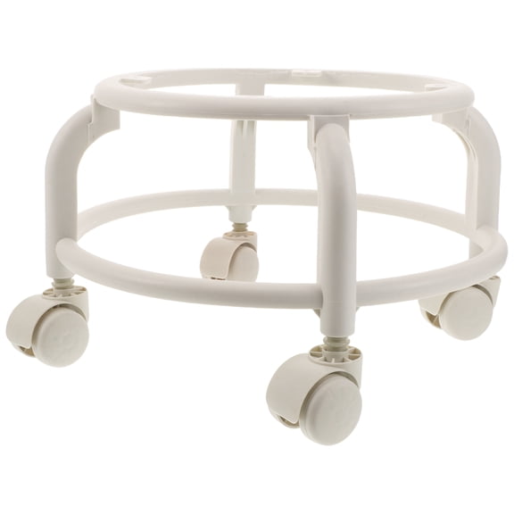 ELAYARD Bar Stool Pedestal Base Only White Metal with Swivel Casters for Technician Stool Support