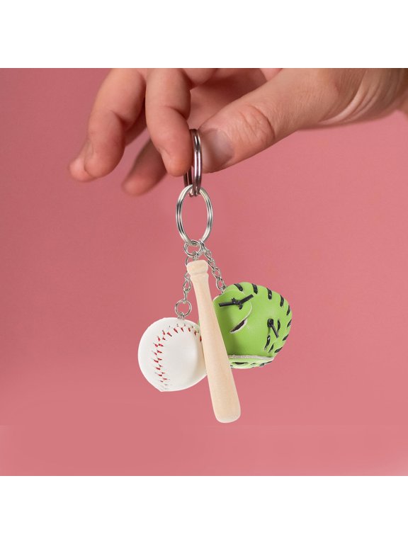 Baseball Key with Glove and Bat Charm, Unique Softball Accessory for Bags, Keys, , Sports Fans