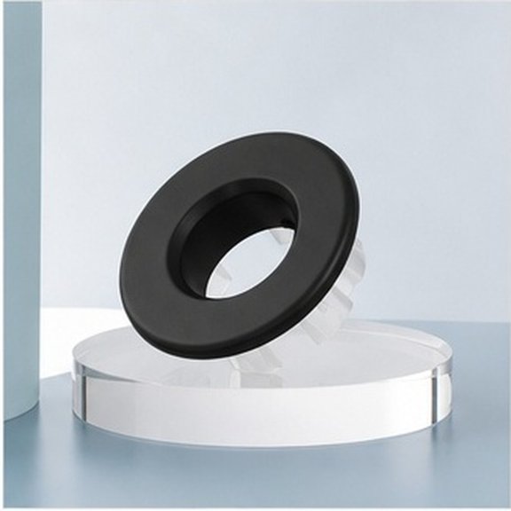 ELAYARD Basin Overflow Cover Overflow Insert Black Metal Elegant Design 1Set