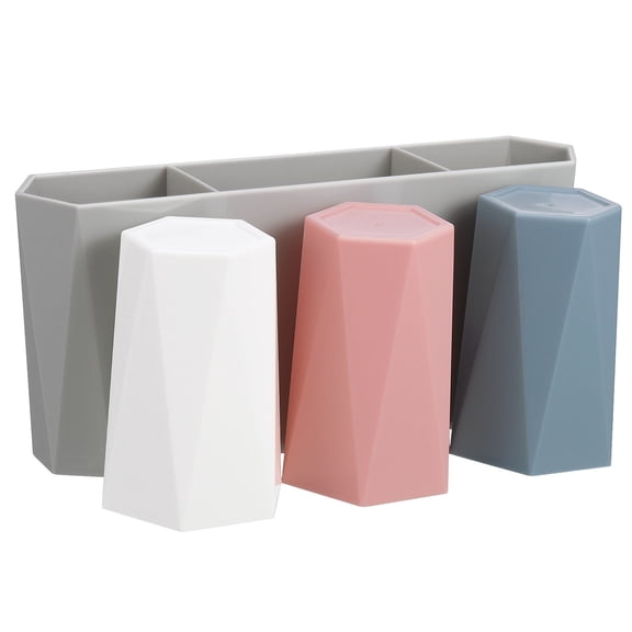 ELAYARD Wall Mounted Toothbrush Holder and Bathroom Storage Rack Organizer, Assorted Colors, 1 Set for Easy Access