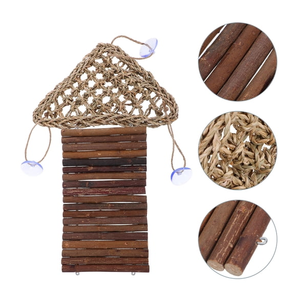 ELAYARD Reptile Tank Hammock Bridge Wood Seagrass Safe Comfortable Lounging 1Set