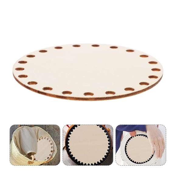 ELAYARD Round Crochet with Wooden Circle Frame for Purse Making, Weaving, and Craft Supplies