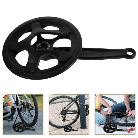 ELAYARD Mountain Bike Crankset 36 Tooth Single Speed Black Durable for Cycling Adventures