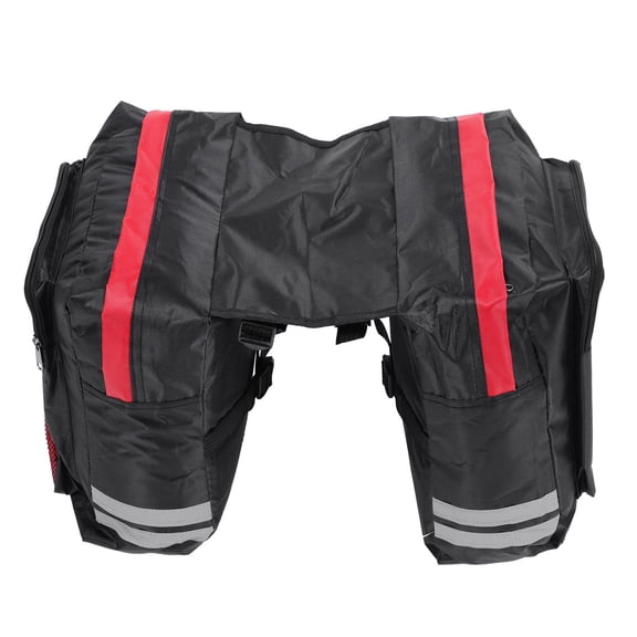 ELAYARD Large Red Saddle Bag with Mesh Pocket, PVC Material, Spacious Storage for Outdoor Cycling Adventures