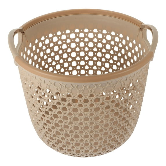 ELAYARD Clothes Storage Basket Coffee Color Large Capacity Hollow Design for Laundry Room