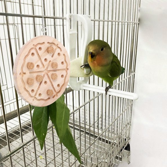 ELAYARD Bird Chewing Toy Wood Pizza Shape 1 PCS Simple Design for Pet Bird