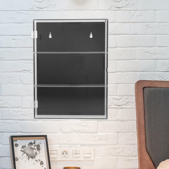 ELAYARD Black Acrylic Wall Mounted Sports Card Display Case Organizer for Baseball Basketball Hockey Collectible Cards