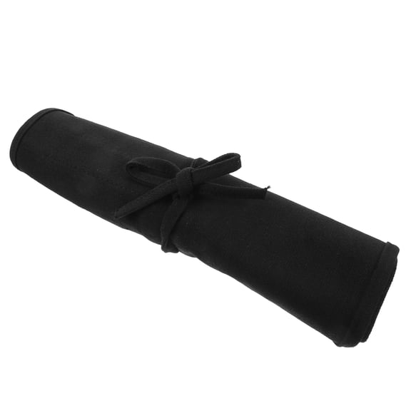 ELAYARD Canvas Roll Up Paint Brush Holder Black Large Capacity Brush Storage Case for Watercolor Pens