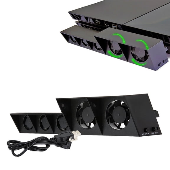 ELAYARD Black Cooling Fan for Console External Cooler with Auto Stop Below 38 Celsius