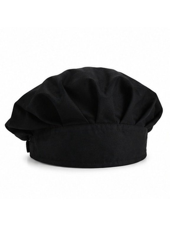 Black Cotton Dust Cap for Work with Adjustable Button and Sweatband, Unisex