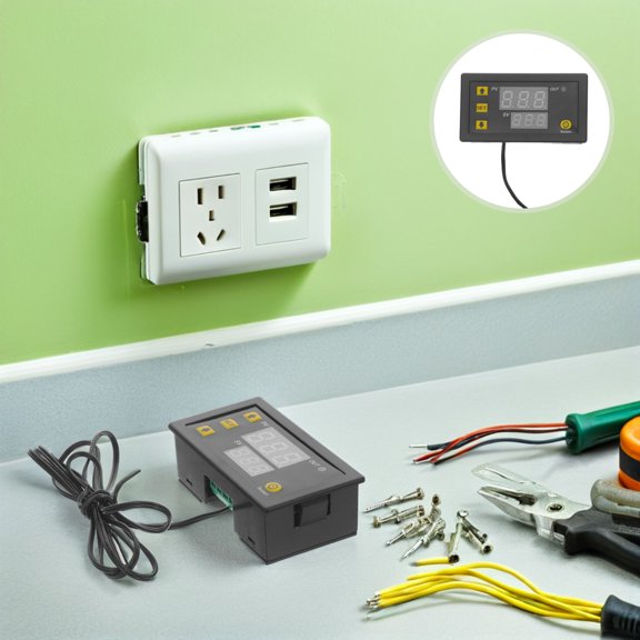 ELAYARD Black Digital Thermostat Controller Module for Aquarium Incubator and Greenhouse