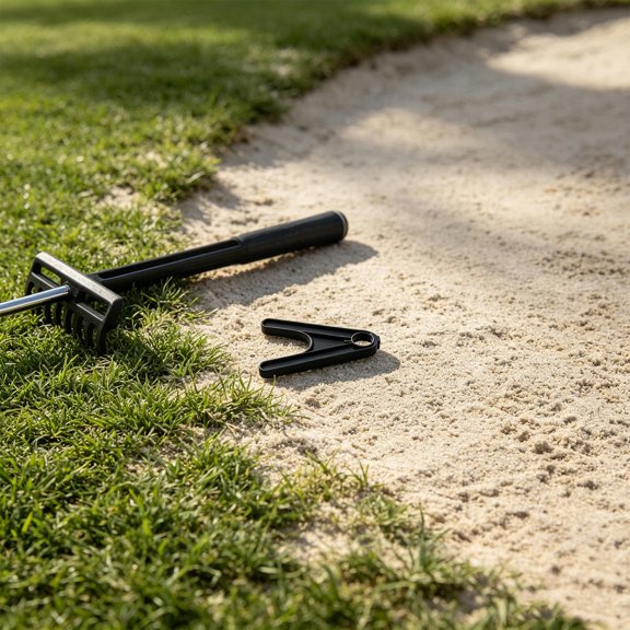 ELAYARD Black Golf Course Rake Holder Stand with Modular Design for Stable Bunker and Sand Rake Storage