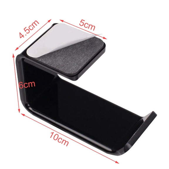 ELAYARD Black Headphone Stand with Acrylic L-Shaped Bracket for Desktop and Wall Mount Storage Organizer