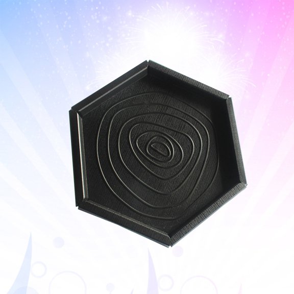 ELAYARD Black Hexagonal Reptile Food and Water Bowl with Clear Design for Pet Feeding