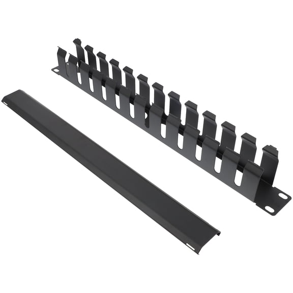 ELAYARD Black Metal Wire Management Rack for Network Cable Organization and Storage
