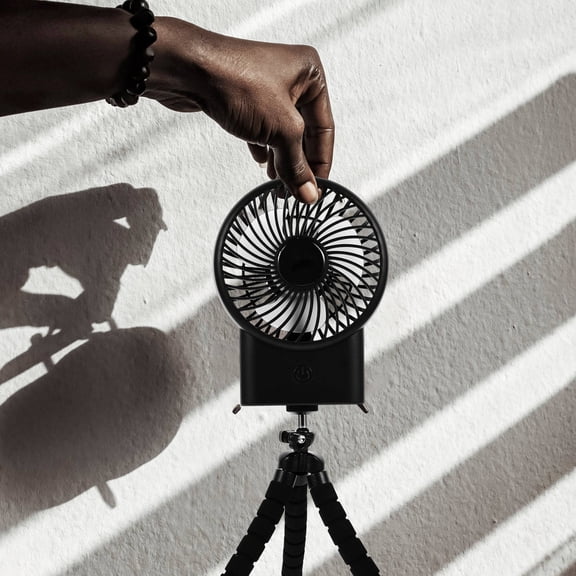 ELAYARD Black Portable Stroller Fan for Outdoor Use Made of ABS Material Compact Design Fits Pocket and Stroller 6.5 Inch