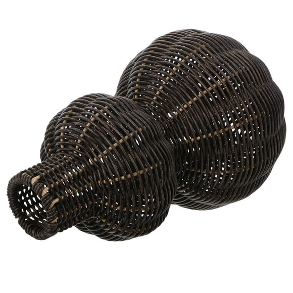 ELAYARD Black Rattan Vase Tall Wicker Vase Decorative Item Tabletop Display 1Set