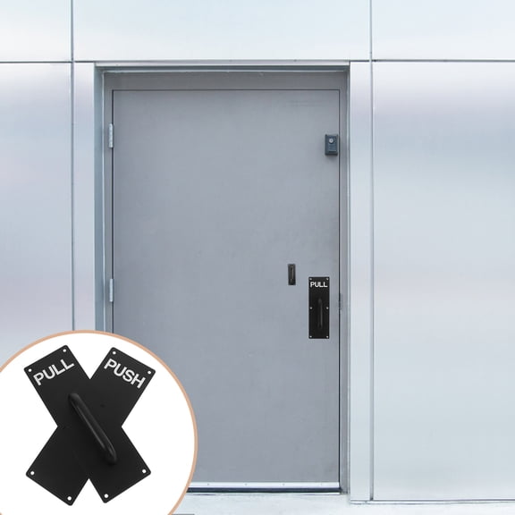 ELAYARD 2Pcs Black Stainless Steel Push Plates Push Pull Door Hardware for Front Doors