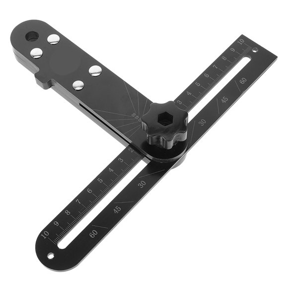 ELAYARD Black Wood Metal Adjustable Angle Ruler for Woodworking Activities