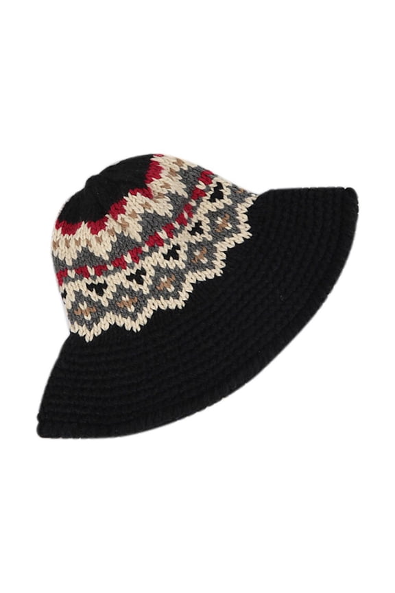 Black Wool Knitted Hat Warm and Soft Winter Cap for Outdoor Sports and Fashion Events