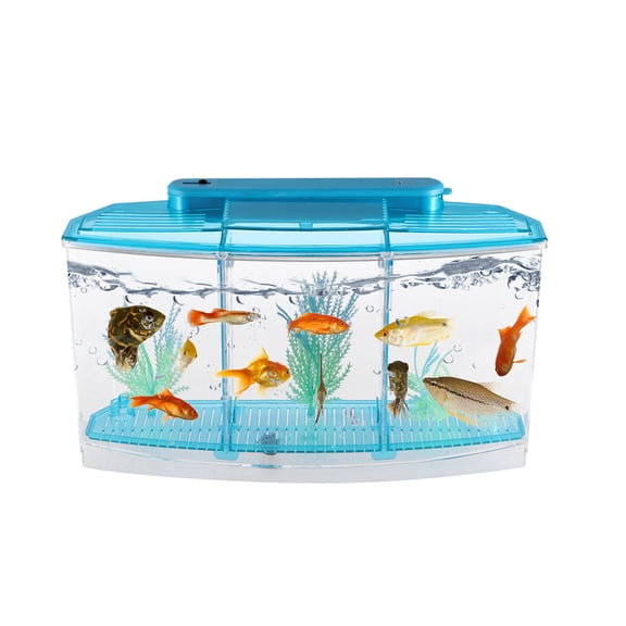 ELAYARD Blue Ecological Fish Tank for Desktop Featuring Durable and Safe Material