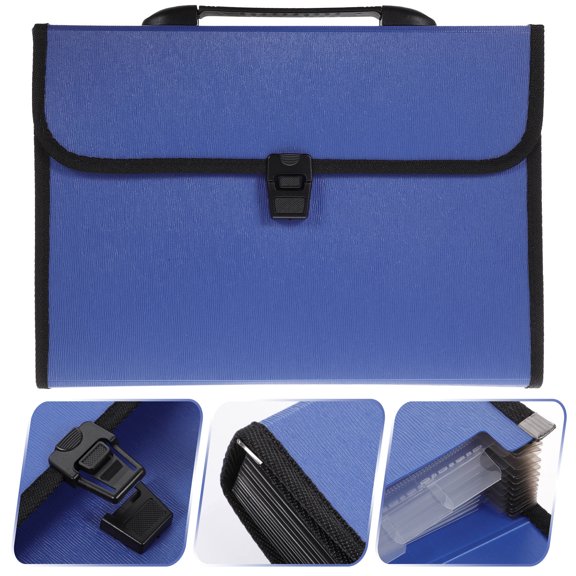 ELAYARD Blue Waterproof A4 Art Folder Case with Handle Expandable File Folder for Documents Organizer