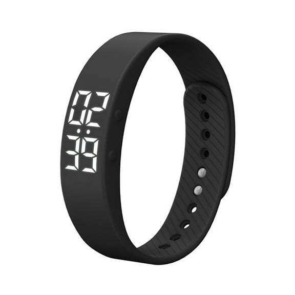ELAYARD Smart Fitness Bracelet Watch with Vibrating Alert, LED Display, Sports Activity Wristband - Black