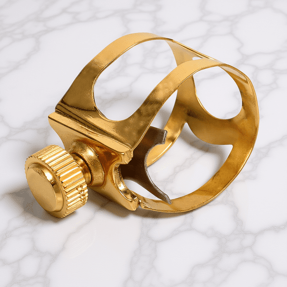 ELAYARD Brass Saxophone Clip Golden Adjustable Ligature Clip for Alto Saxophone with Durable Metal