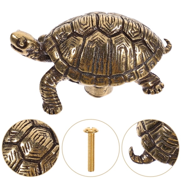 ELAYARD Brass Turtle Cabinet Knobs Decorative Door Hardware Multi Color Ideal for Bedroom Furniture 3.15 Inches