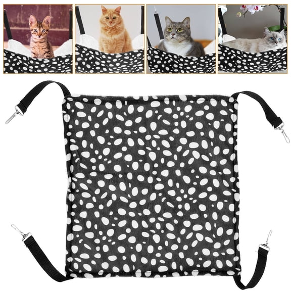 ELAYARD 1Pc Black Cat Den Hanging Hammock with Warm Plush and Breathable Fabric