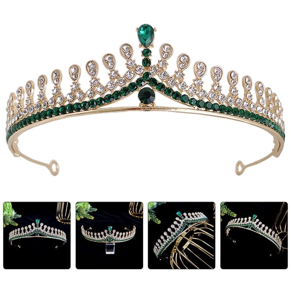 ELAYARD Green Rhinestone Wedding Metal Hair Accessory for Bridal, Prom, and Special Occasion Events